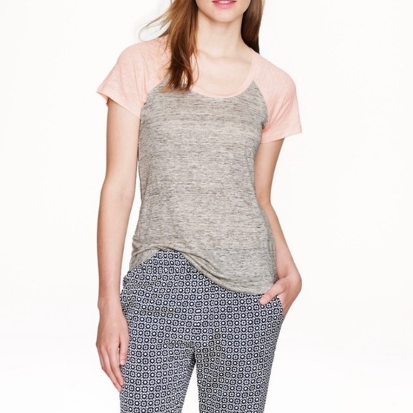 Jcrew pink and gray baseball tee - Picture 1 of 7
